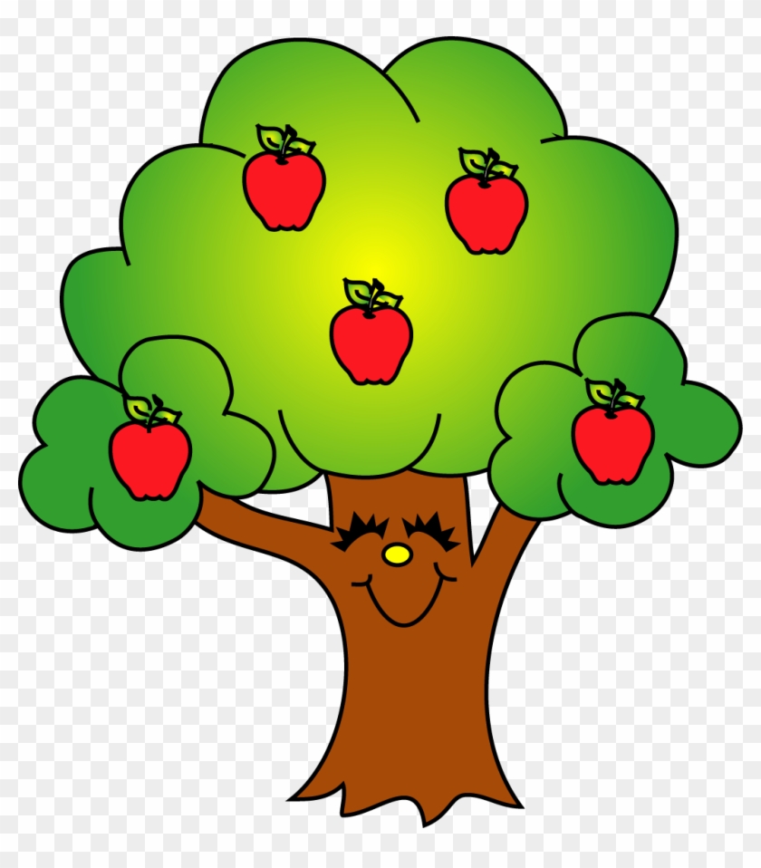 Elegant Clip Art Of An Apple Medium Size - Apples On A Tree Clipart #1208446