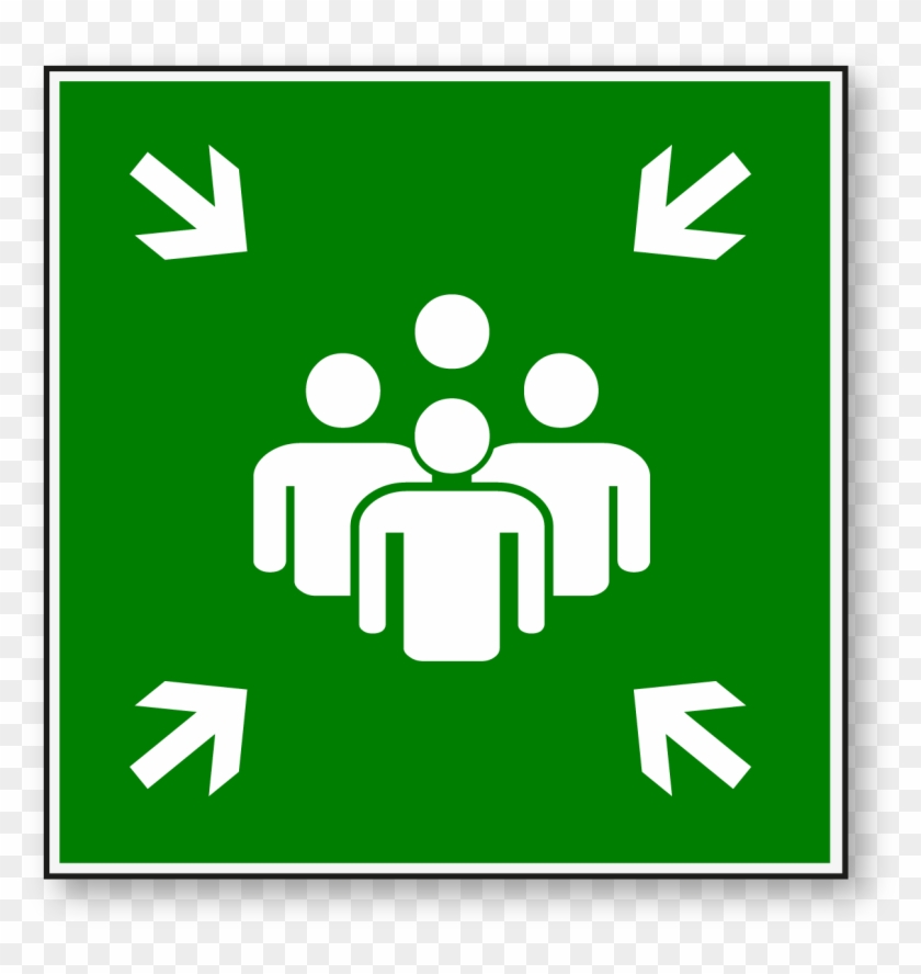 Meeting Point Signage Safety Symbol Clip Art - Muster Definition #1208643