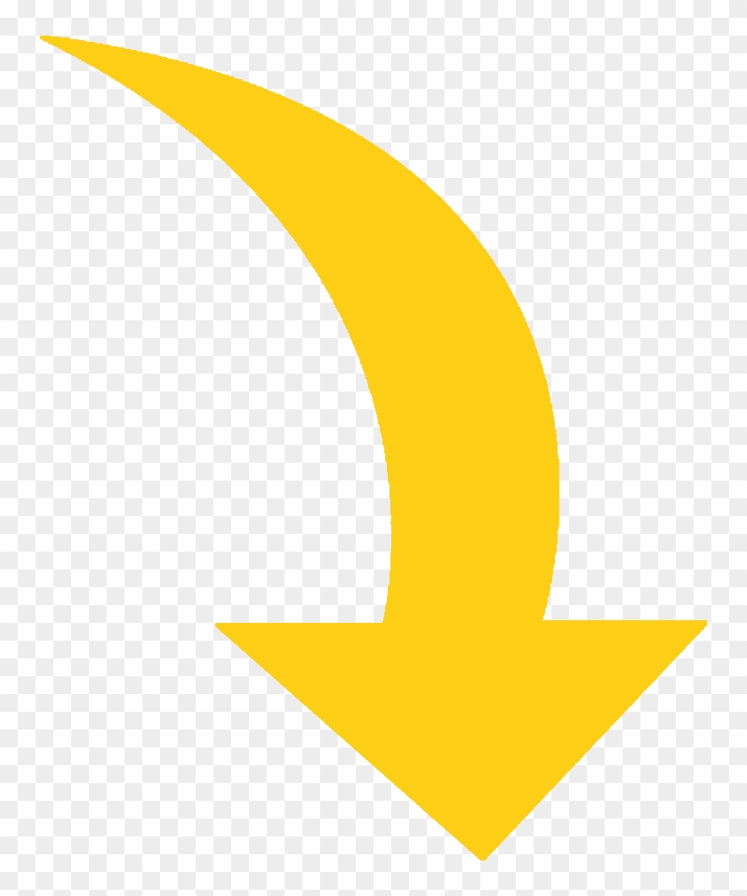 Yellow Curved Arrow - Curved Red Arrow Png #1208645
