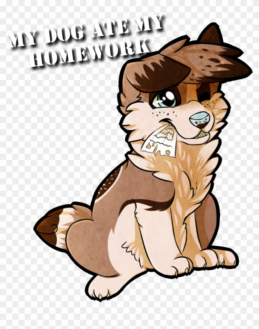 Inspiring Dog Eating Homework Clip Art Medium Size - Homework #1208672