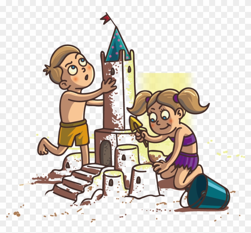 Child Sand Art And Play Castle Illustration - Castillo De Arena Dibujo #1208680
