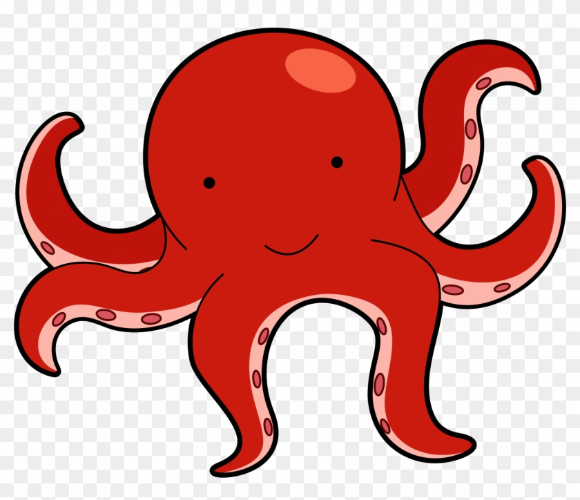 Animals Cute Clipart Bundle - Red Octopus Clip Art Cute #1208749
