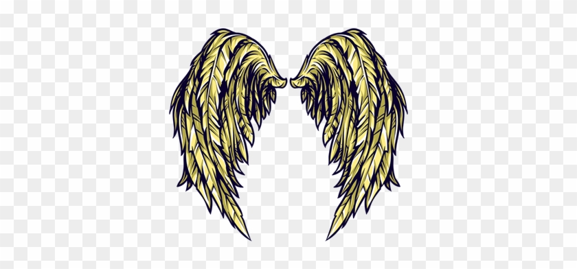 Pin Gold Angel Wings Clip Art - Rainbow Angel Wings Png #1208757