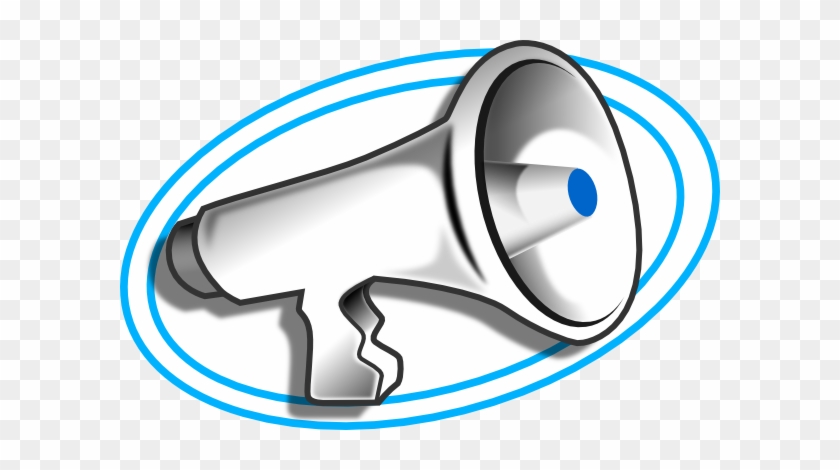 Megaphone With Blue Double Oval Clip Art At Clker - Dar A Conocer La Empresa #1208846