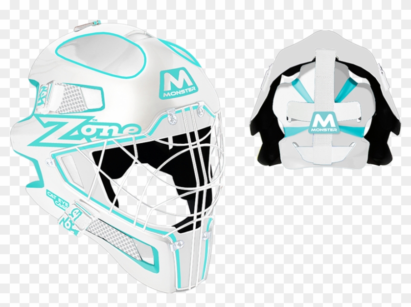 42805 Mask Monster Cat Eye Cage White Light Turquoise - Zone Goaliemaske Monster Cateye Cage Türkis/weiss 17/18 #1209076