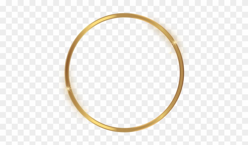 Glossy Circle Golden Frame Transparent Png - Bangle #1209122