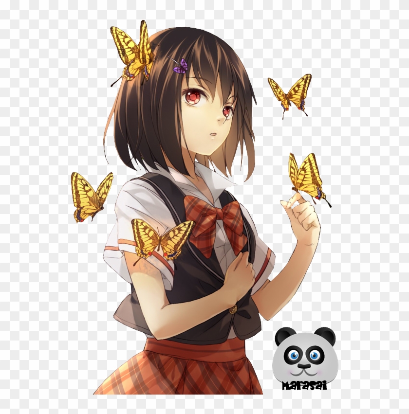 Cute Anime Girl - Anime Girl With Butterflies #1209584