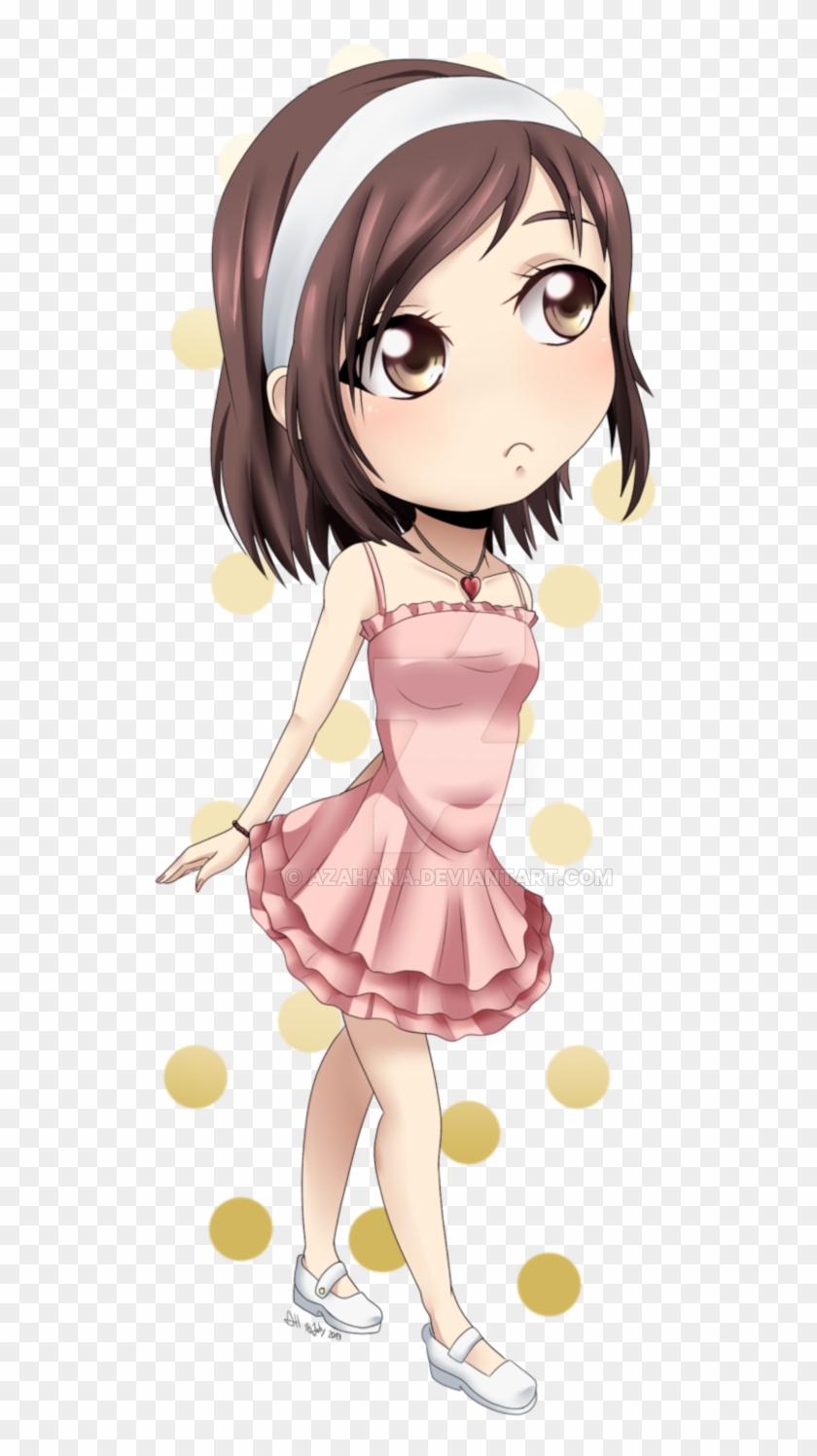 Random Chibi Girl By Azahana Random Chibi Girl By Azahana Cute Chibi Girl With Short Brown Hair Free Transparent Png Clipart Images Download - roblox egirl hair