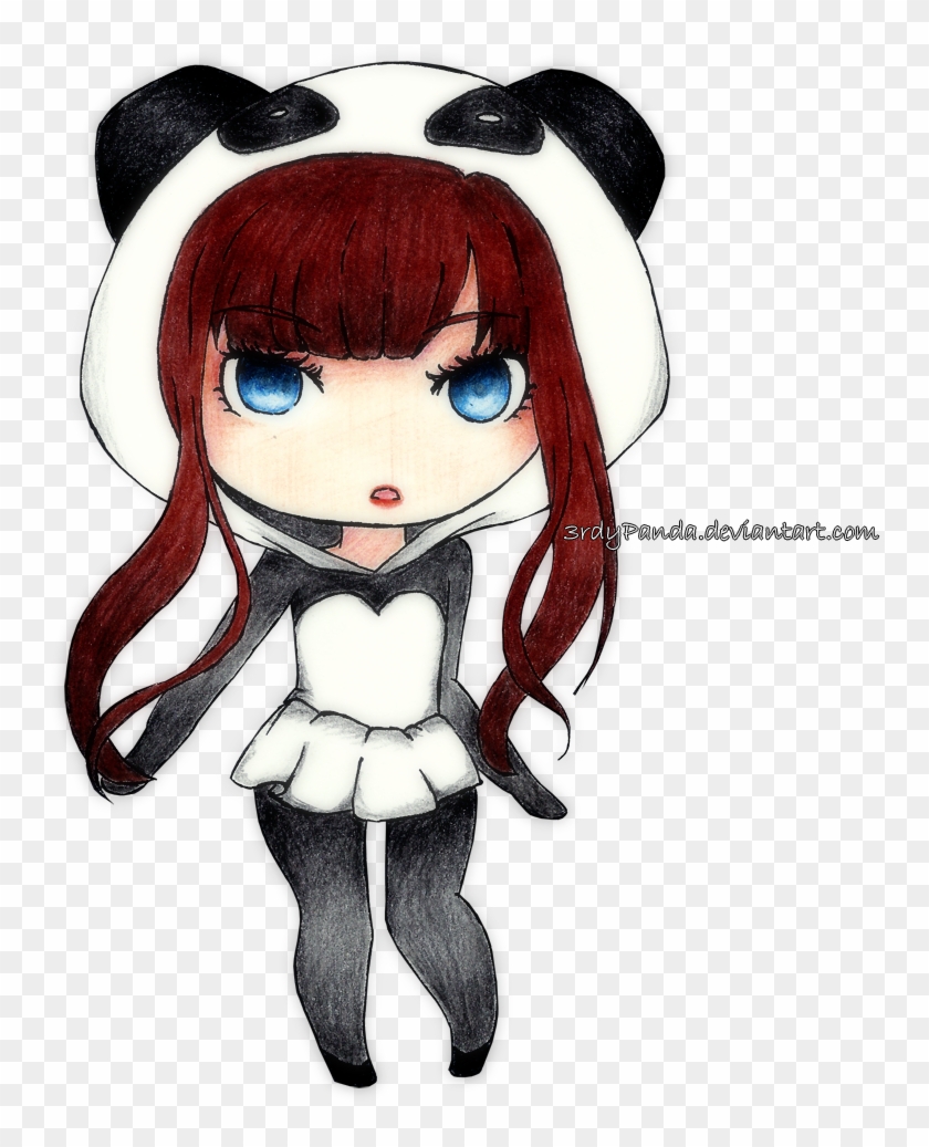 Anime Girl With Brown Hair And Brown Eyes Unique Anime Panda Chibi Girl Png Free Transparent Png Clipart Images Download - red hair anime girl roblox