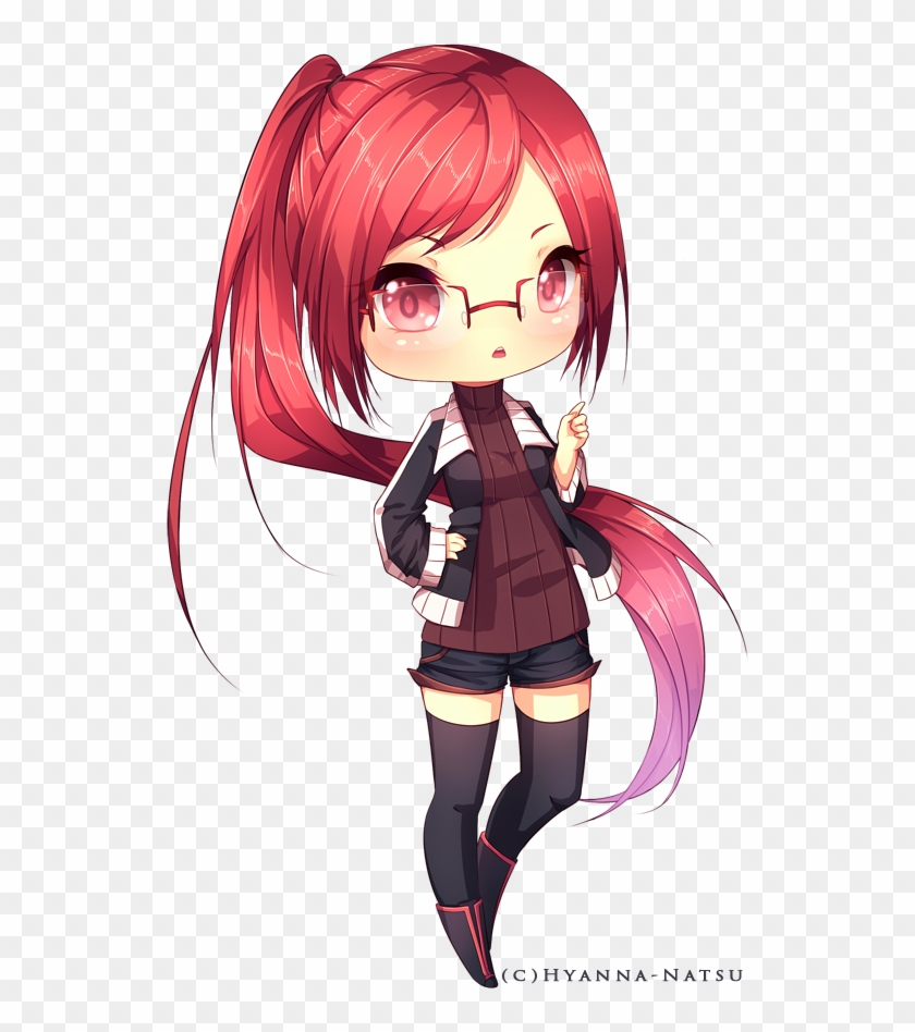 Anime Chibi Red Hair Chibi Girl Free Transparent Png Clipart Images Download - anime demon neko roblox neko girl anime vampire neko