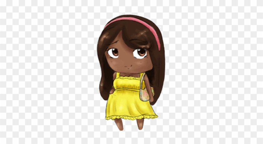 Girl Cartoon With Brown Hair Another Id By Anime Chibi - Anime Chibi Girl #1209703