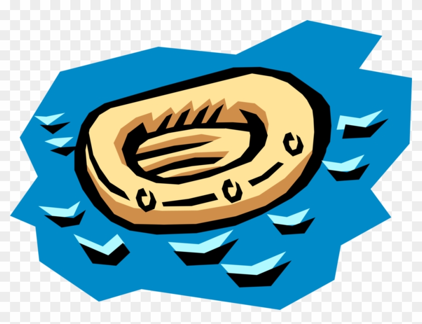 Vector Illustration Of Inflatable Liferaft Flotation - Raft Clip Art #1209716