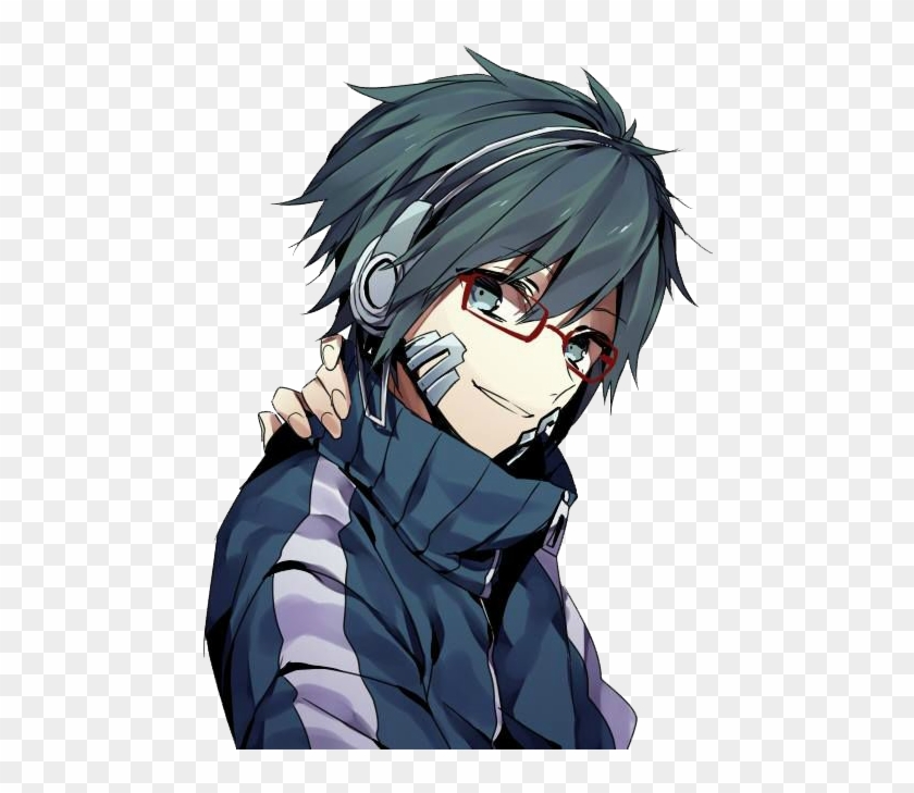 Anime Guy With Blue Hair And Glasses - Free Transparent PNG Clipart Images  Download