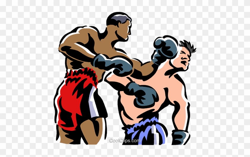 Boxers Fighting Royalty Free Vector Clip Art Illustration - Boxing Clipart Png #1209836