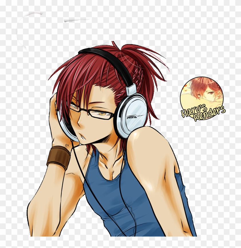 Anime Boy Render By Harurenders On Deviantart Rh Deviantart - Anime Guy  With Red Hair And Headphones - Free Transparent PNG Clipart Images Download