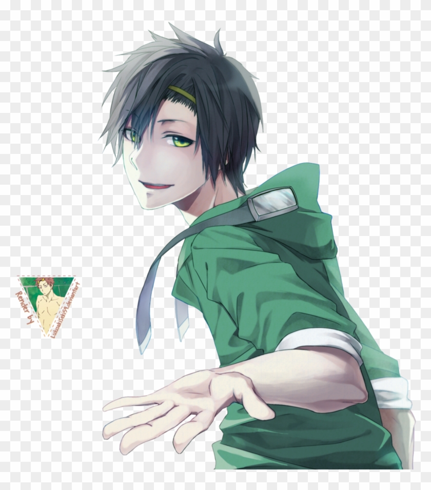 Render 24 By Lulusaki-seki59 - Hot Anime Guy With Black Hair And Green Eyes  - Free Transparent PNG Clipart Images Download