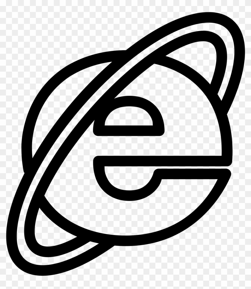 Computer Icons Internet Explorer File Explorer Clip - Internet Explorer Black And White #1210055