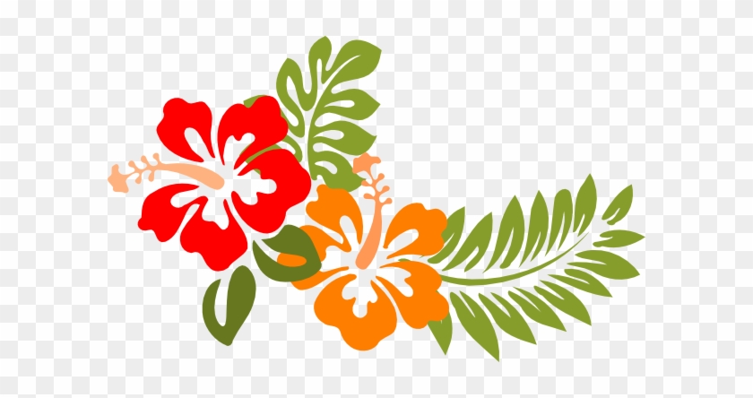 Hawaii Clipart Orange Hibiscus - Hibiscus Stencil #1210166
