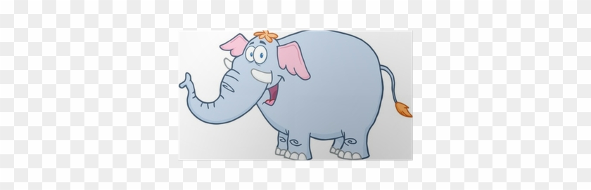 Happy Elephant Cartoon Mascot Character Poster • Pixers® - Cartoon Happy Elephant #1210256