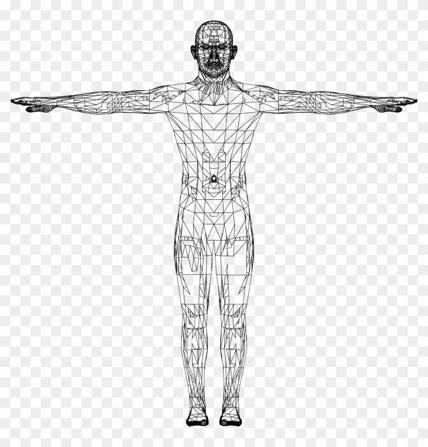 Low Poly Man Wireframe - Figure Drawing #1210690
