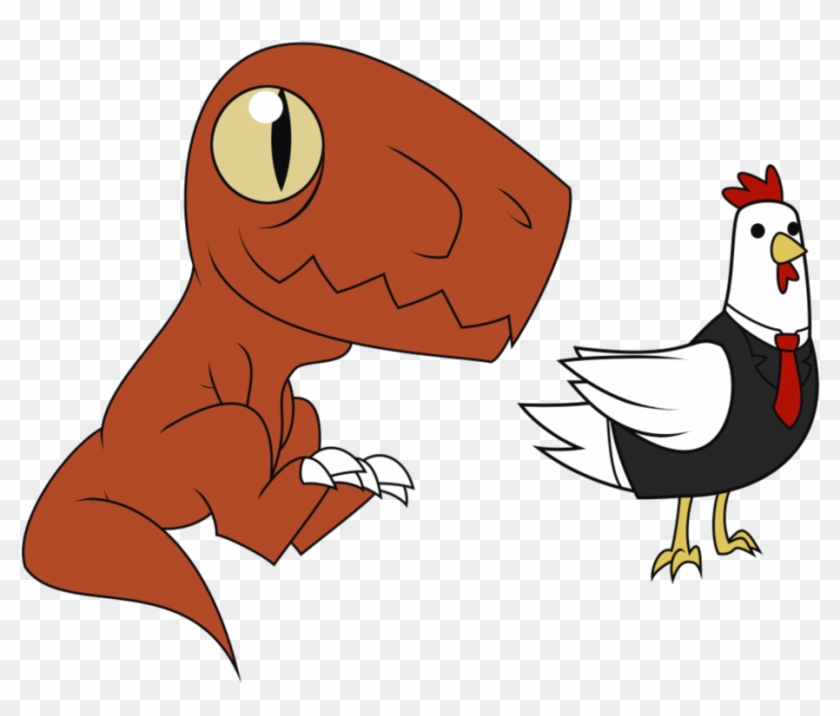 A Evil Chicken And A Baby Dinosaur By Dirkthewrench - Cartoon #1210891