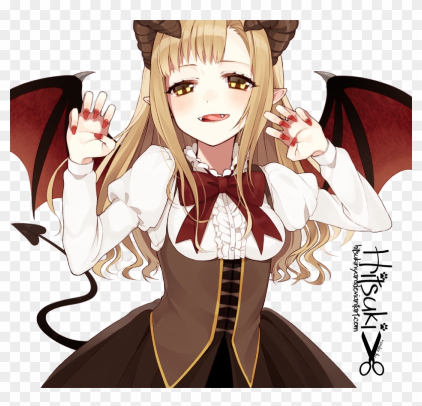 [render] Animegirl Demon By Hitsukinyan On Deviantart - Anime Girl Demon Render #1211132