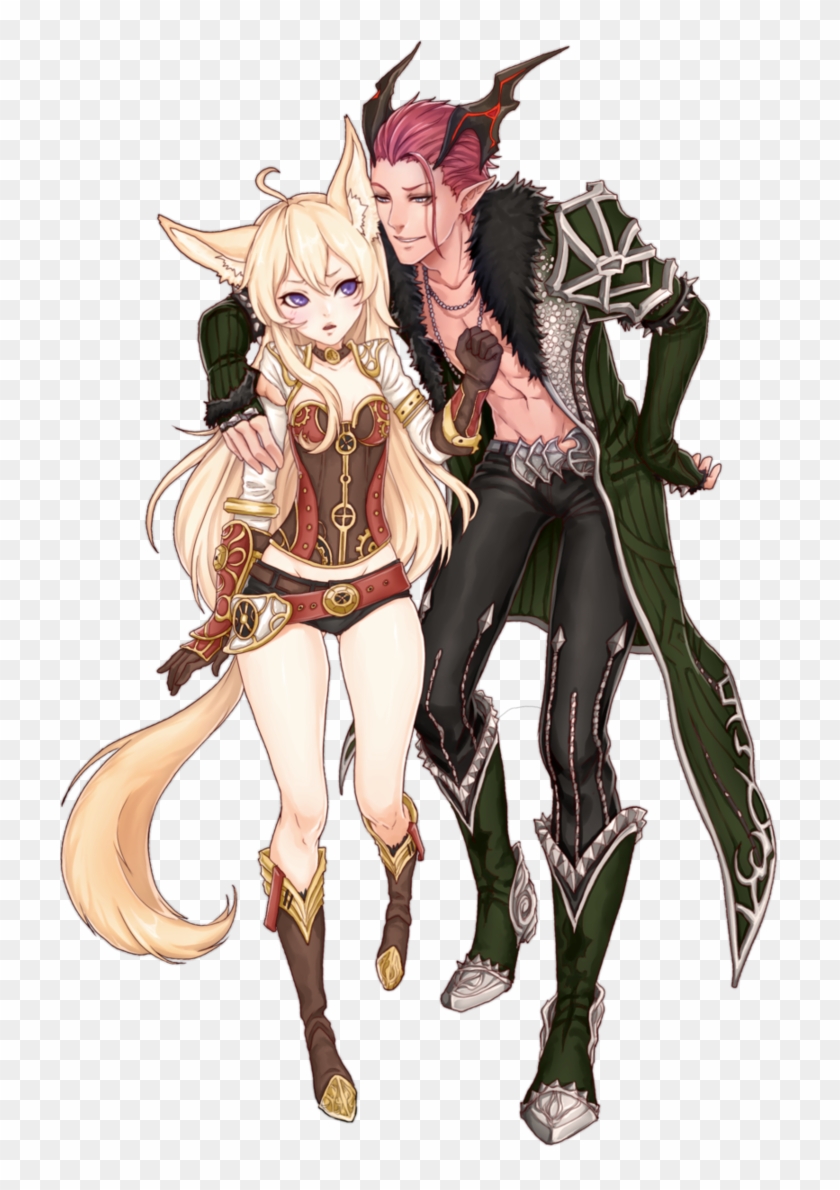 Ngw Commission By Nipuni On Deviantart - Anime Fox Boy And Girl - Free  Transparent PNG Clipart Images Download