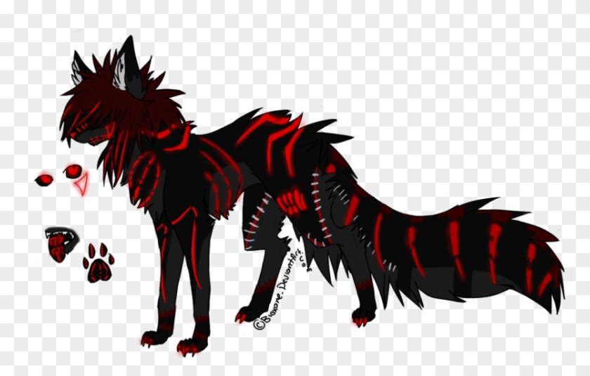 Black Demon Wolf Pup Download - Anime Wolf Transparent #1211362