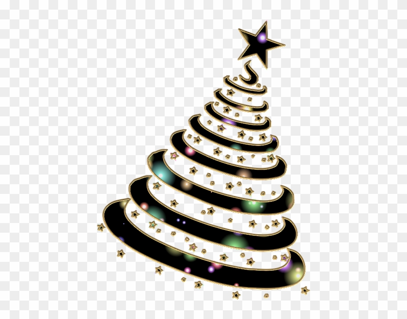 Christmas Tree - Stickers Muraux Noel : Sapin Spirales Étoiles #1211398