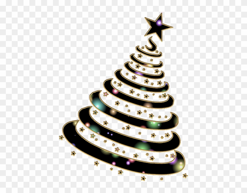 Christmas Tree - Stickers Muraux Noel : Sapin Spirales Étoiles #1211398