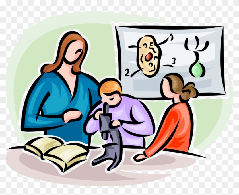 Vector Illustration Of Teacher With Students In Classroom - Vector Illustration Of Teacher With Students In Classroom #1211552