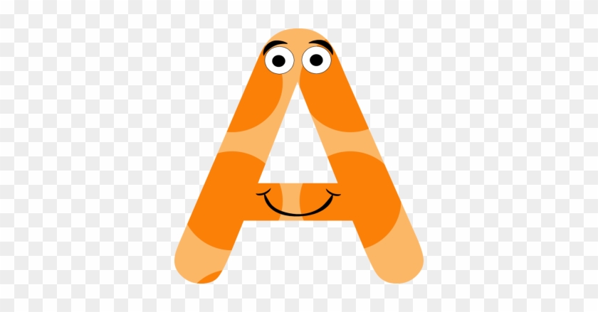 Orange Letter A With Funny Eyes Child's Play - Orange Letter A With Funny Eyes Child's Play #1211620