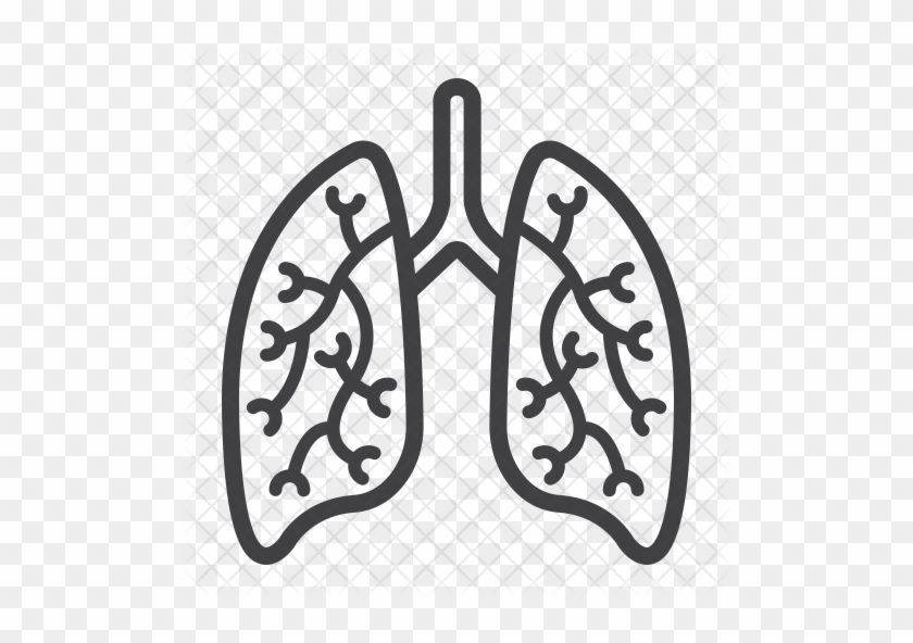 Lungs Icon - Black And White Lungs Clipart #1211912