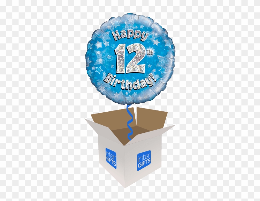 12th Birthday Blue Holographic - Happy 12 Birthday Ballons #1212107