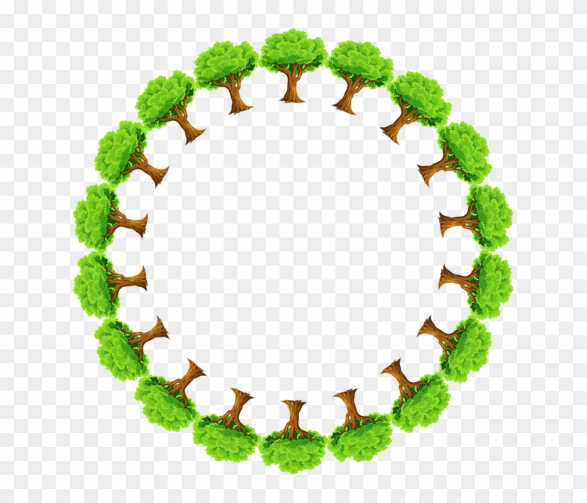 The French Forest Market Is Correlated With The Forest - Green Round Frame Png #1212126