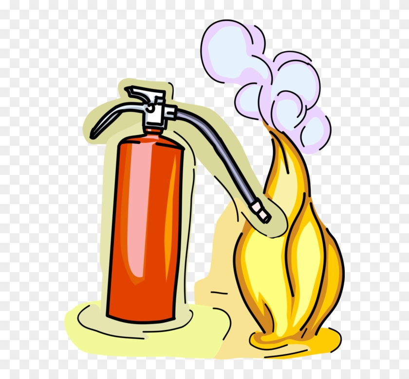 Vector Illustration Of Fire Extinguisher Discharges - Fire Extinguisher Clip Art #1212283