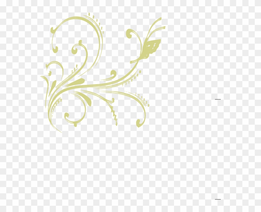 Gold Floral Design With Butterfly Clip Art At Clker - Cool Golden Design Transparent #1212578