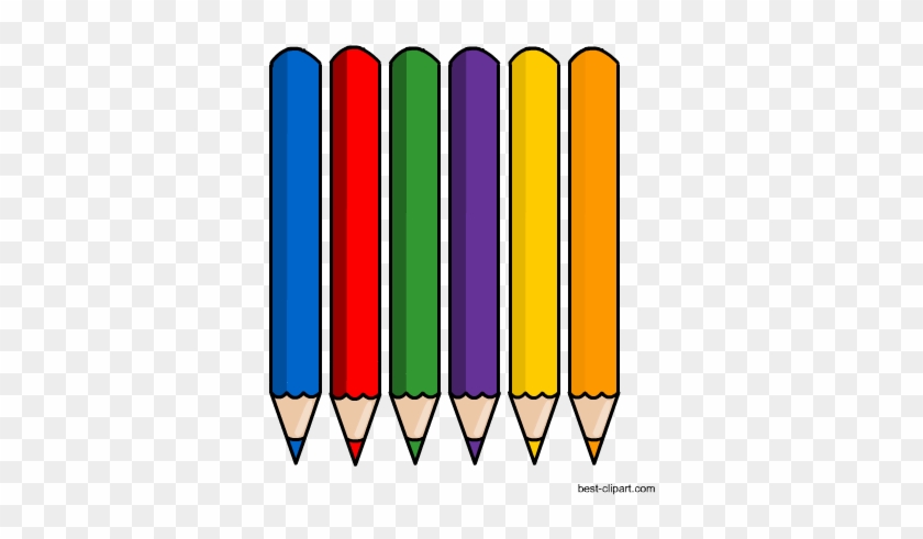 Six Color Pencils, Free Clipart Image - Clip Art #1212771