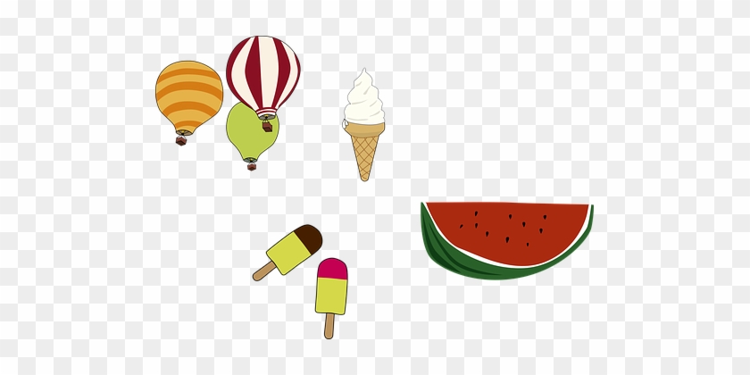 Summer, Hot Air Balloon, Ice Cream - Лето Пнг #1212805