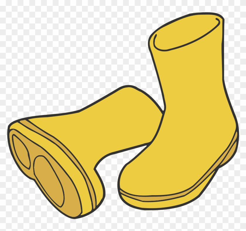 Medium Image - Yellow Rain Boots Clipart #1212815
