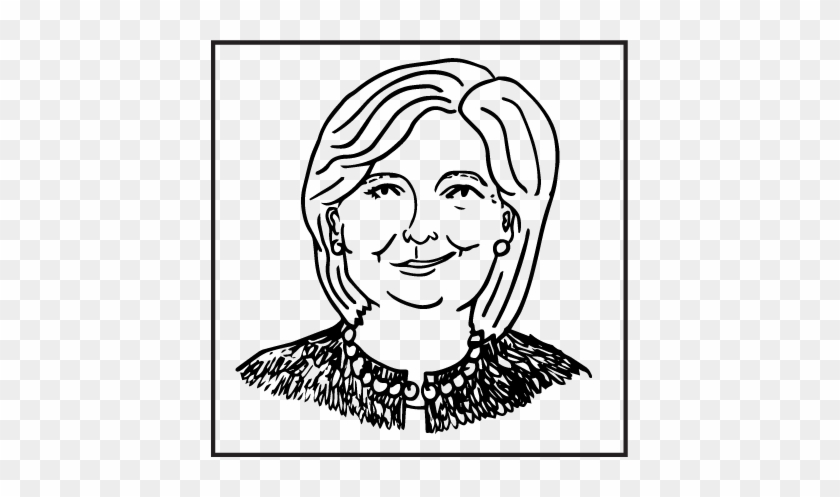 Hillary Clinton Easy Drawing - Illustration #1212936