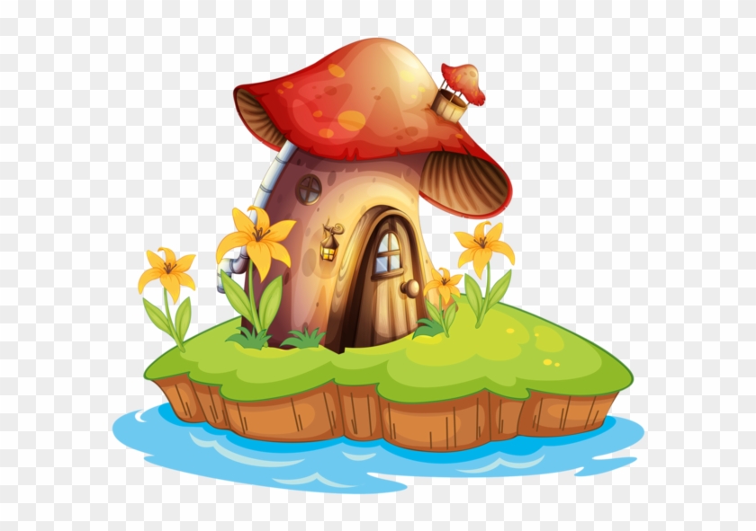 Champignons,png,tubes - Mushroom House Cartoon Png #1213008