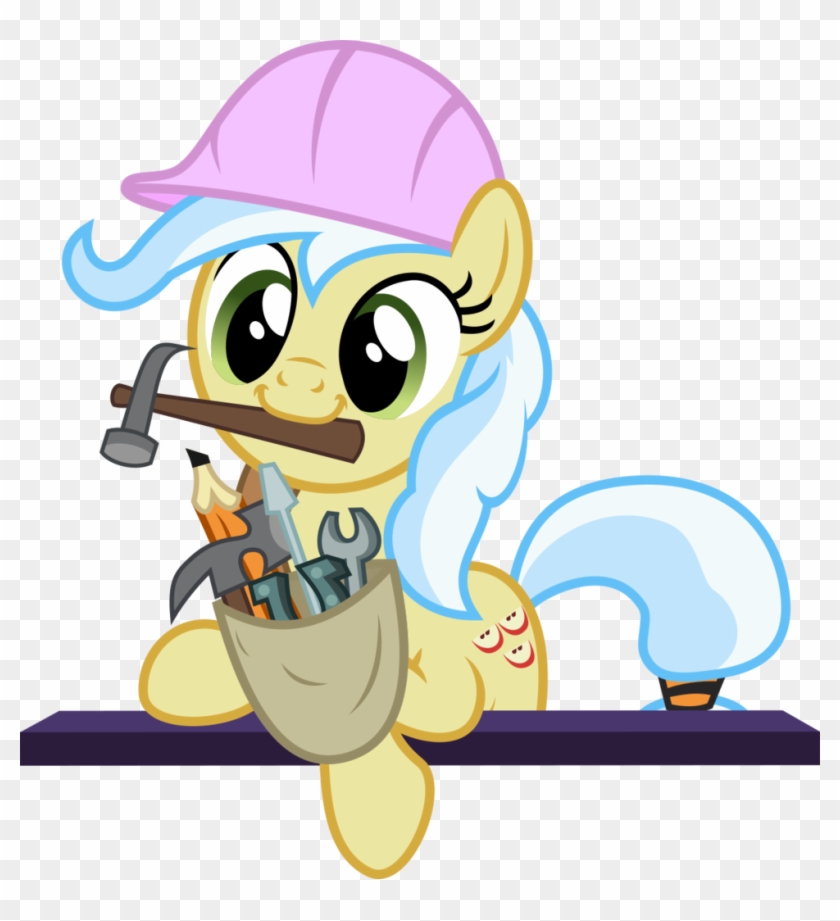Punzil504, Cute, Earth Pony, Female, Hammer, Hard Hat, - Cartoon #1213034