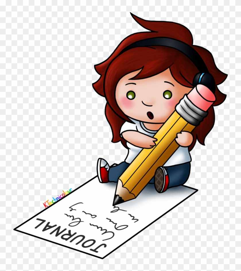 Journal Footer Pencil Chibi By Ktechnicolour - Kawaii #1213050