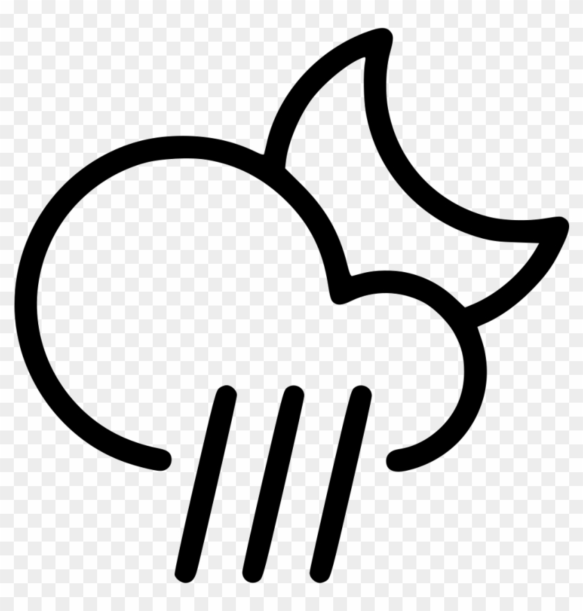 Night Rain Cloud Moon Svg Png Icon Free Download - Storm #1213337
