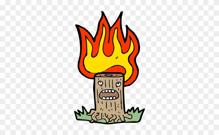 Stump Root - Burning Tree Clip Art #1213370