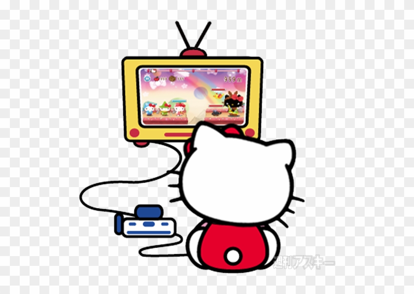 Hello Kitty Playing Video Games - Cartoon #1213373