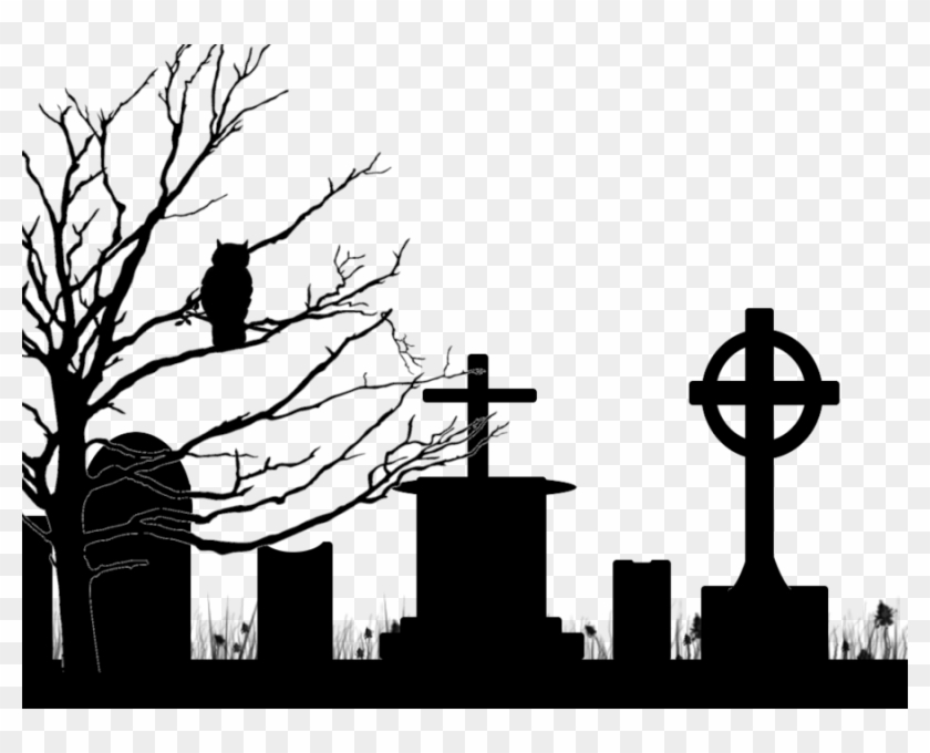 Cemetery With Haunted House - Cemetery Png #1213634