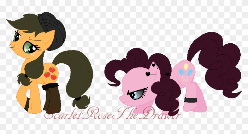 Emo-gothic Apple Jack And Pinkie Pie By Scarletrosetheartist - Cartoon #1213862