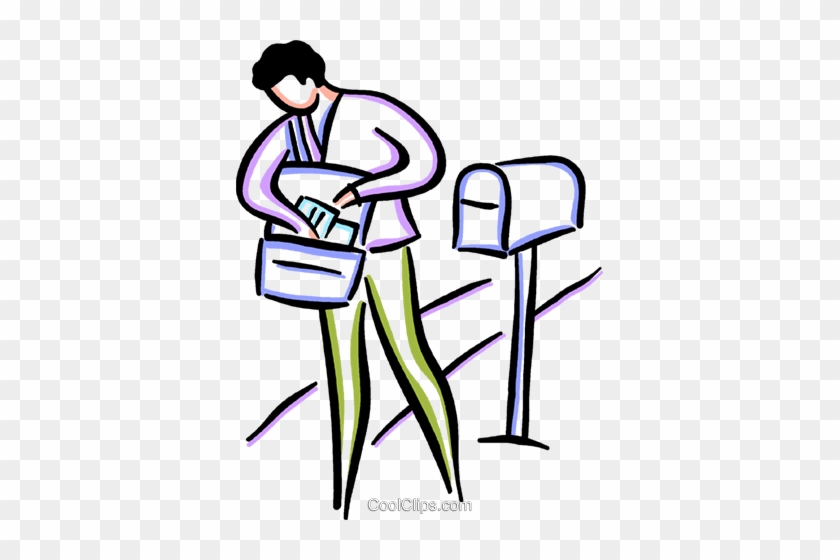 Postal Worker Delivering The Mail Royalty Free Vector - Clip Art #1214071